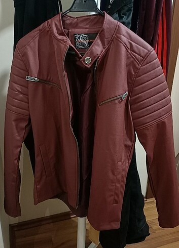 Erkek Bordo Deri Ceket