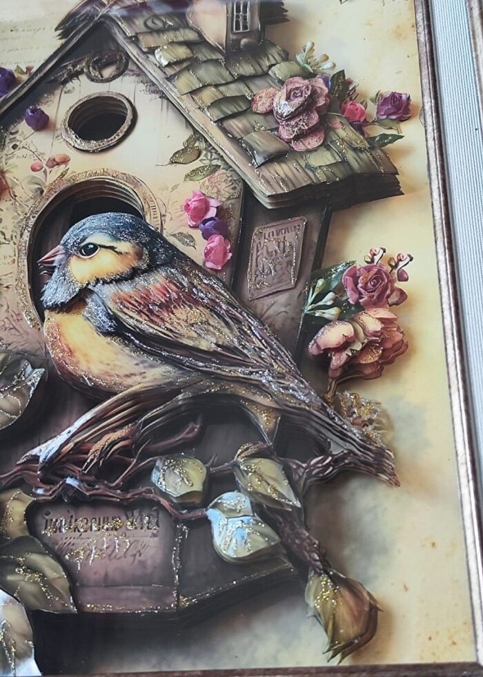 El Kağıt Yapımı Rölyef Tablosu ? Kuş Evi Temalı - Görsel 2