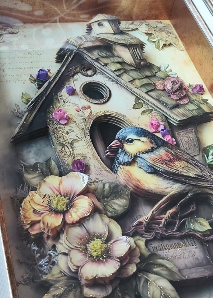 El Kağıt Yapımı Rölyef Tablosu ? Kuş Evi Temalı - Görsel 3