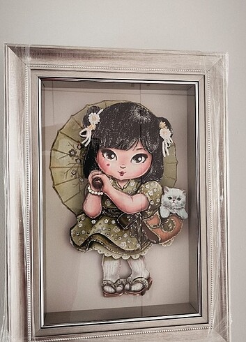 Kağıt Rölyef Kız Çocuğu Tablosu  - Görsel 5