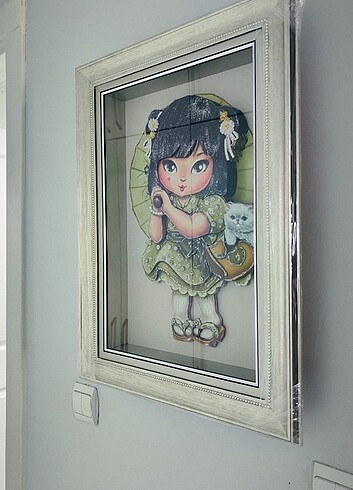 Kağıt Rölyef Kız Çocuğu Tablosu  - Görsel 6