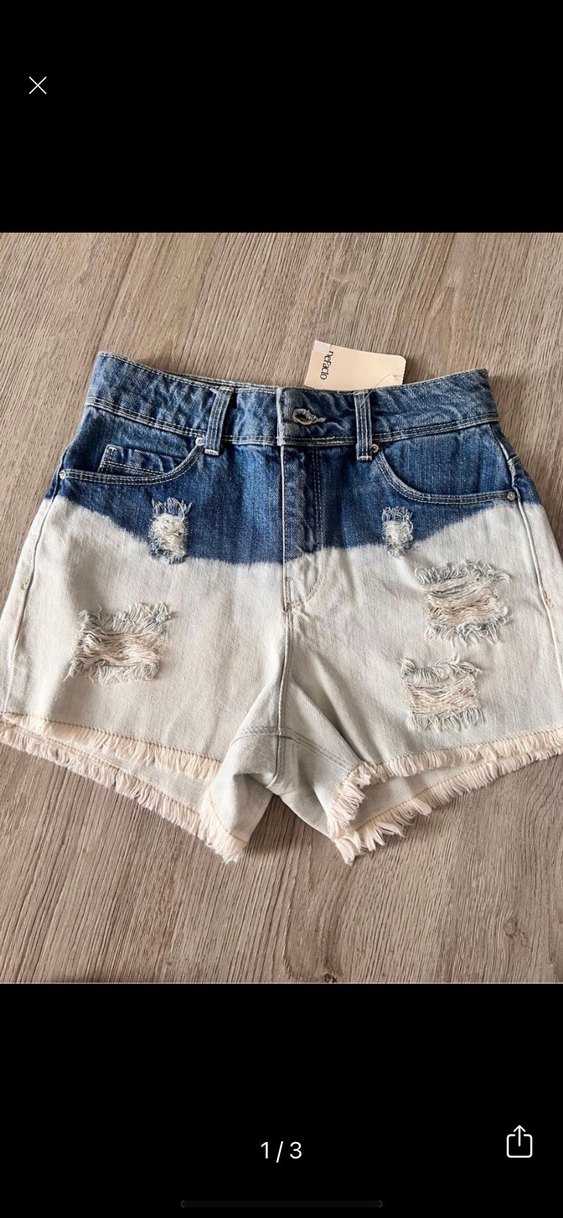 Bağlamalı Desenli Mini Kot Şort - Görsel 2