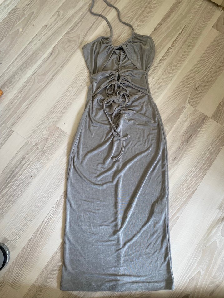 Gri Strappy Midi Monokini Kadın - Görsel 2