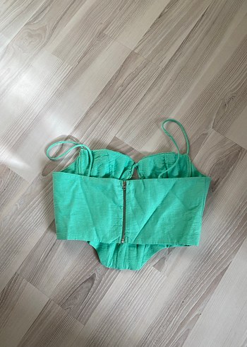 V yaka turkuaz mini büstiyer - Görsel 5