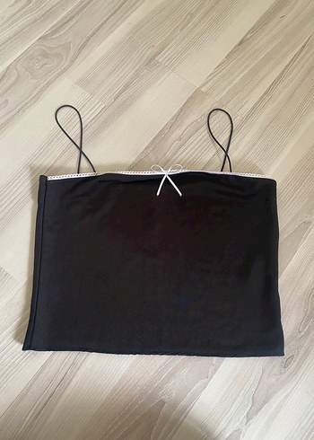 Siyah İnce Askılı Mini Bustiyer - Görsel 2