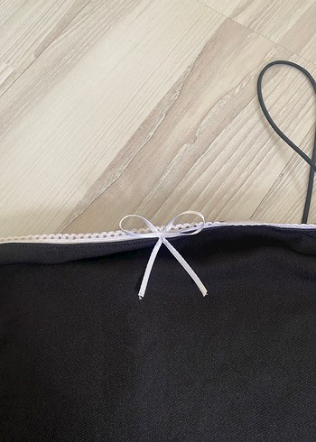 Siyah İnce Askılı Mini Bustiyer - Görsel 3