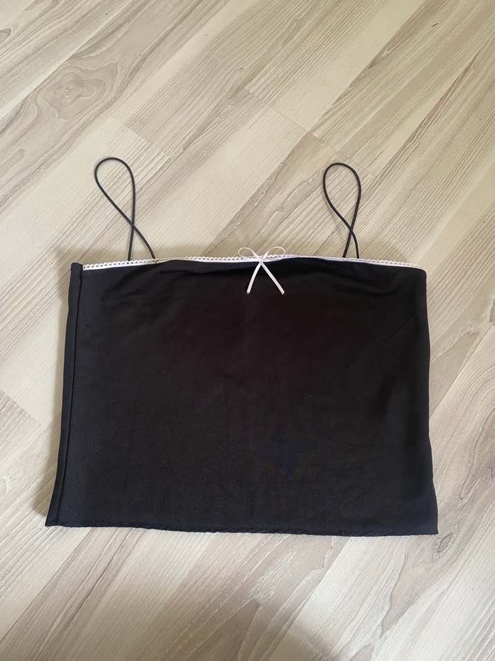 Siyah İnce Askılı Mini Bustiyer - Görsel 2