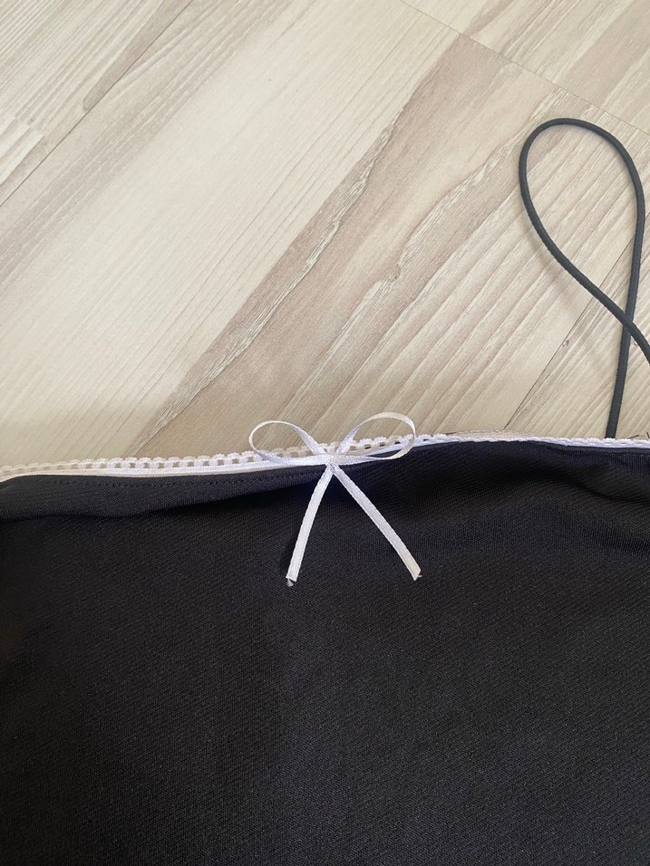 Siyah İnce Askılı Mini Bustiyer - Görsel 3