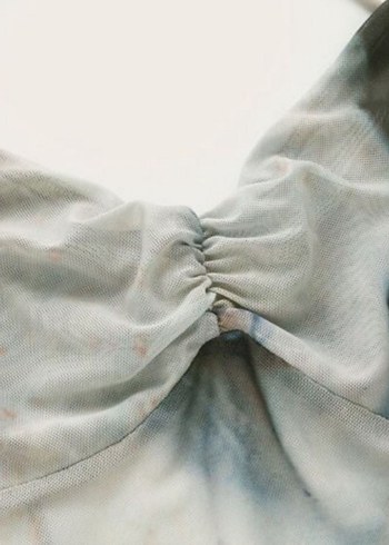 Gri Bağlamalı Halter Yaka Mini Bustiyer - Görsel 3