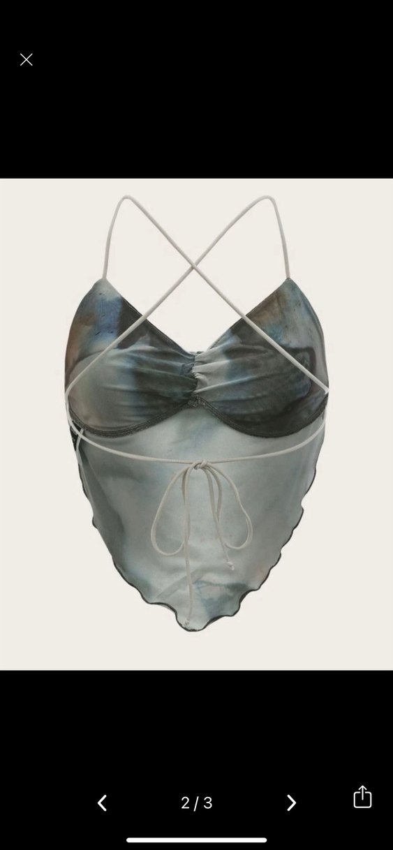 Gri Bağlamalı Halter Yaka Mini Bustiyer - Görsel 2