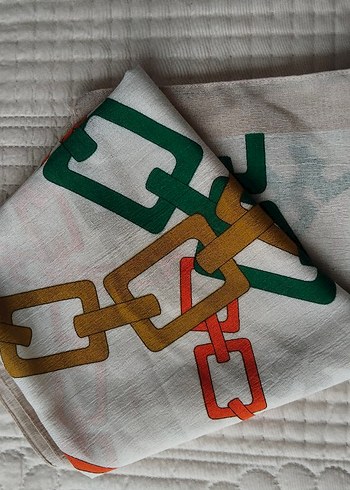 Zincir Detaylı Çok Renkli Kadın Fular - Görsel 2