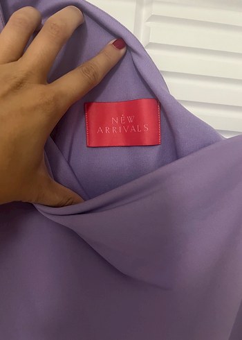 s Beden New Arrivals - Mor Drapeli Tek Omuz Elbise