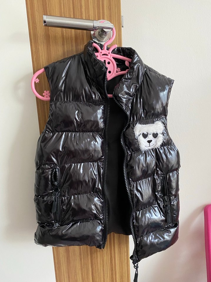 Kız Çocuk Kürklü Parlak Yelek - Görsel 2