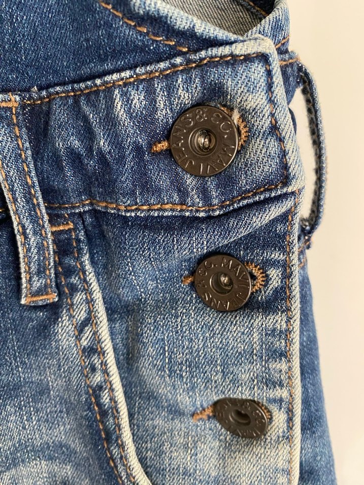 Kadın Mavi Denim Askılı Bol Kesim Şort Tulum - Görsel 2