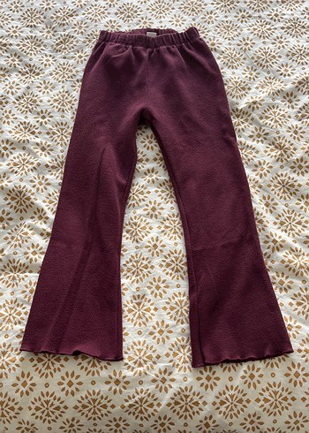 LCW Tayt Bordo Kız Çocuk Rahat Kesim Örgü Pantolon - Görsel 3