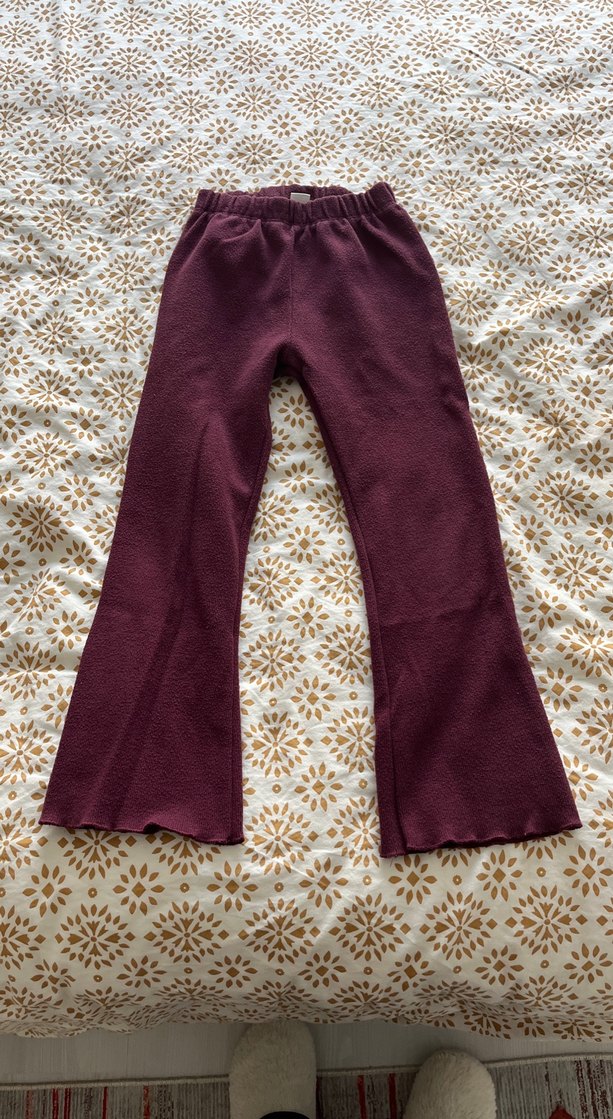 LCW Tayt Bordo Kız Çocuk Rahat Kesim Örgü Pantolon - Görsel 3