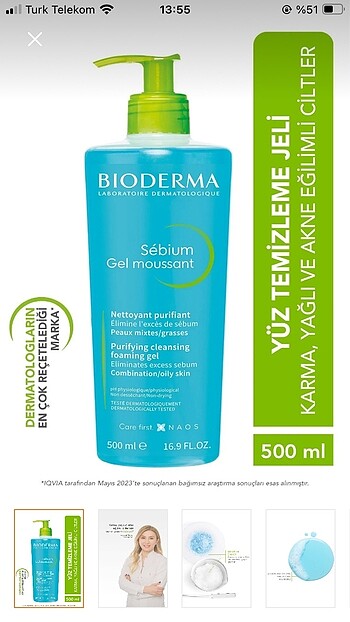 Bioderma yüz yıkama jeli