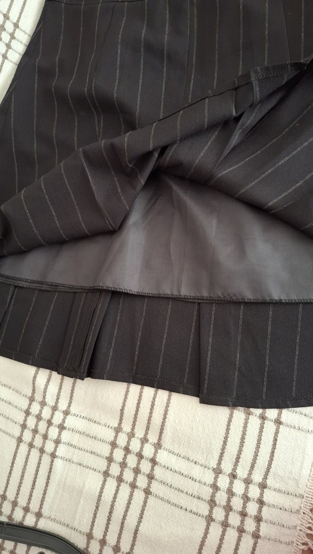 Piliseli Siyah Midi Hamile Etek - Görsel 5