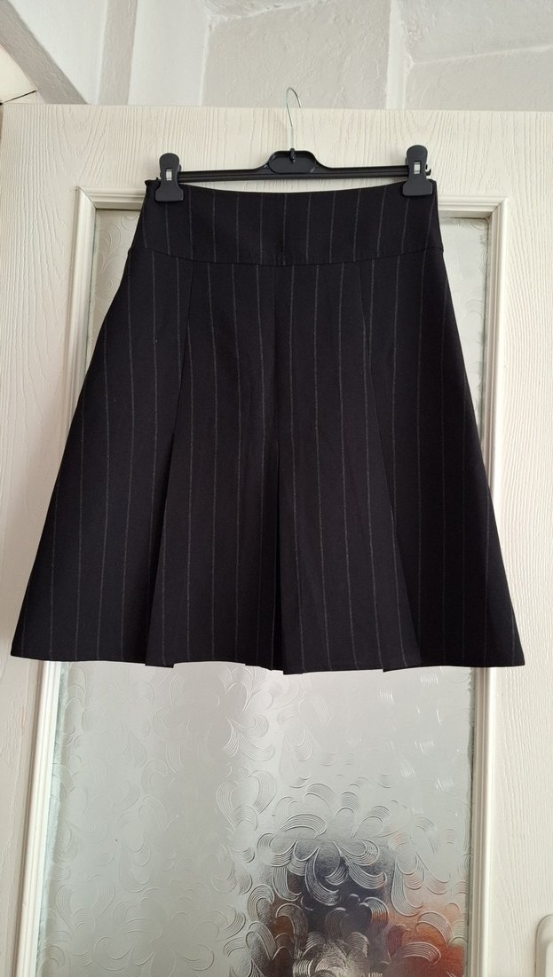 Piliseli Siyah Midi Hamile Etek - Görsel 2