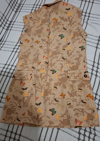 Kız Çocuk Bohem Desenli Düğmeli Yelek - Görsel 2