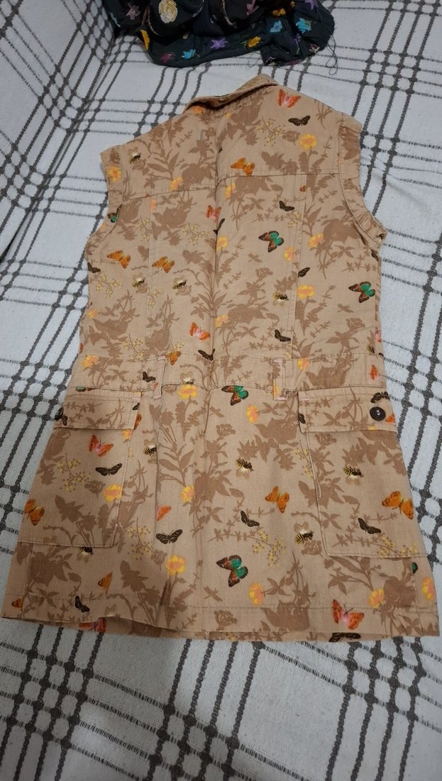 Kız Çocuk Bohem Desenli Düğmeli Yelek - Görsel 2