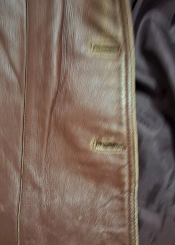 Bordo Deri Kadın Ceket, Düğmeli, Günlük - Görsel 9