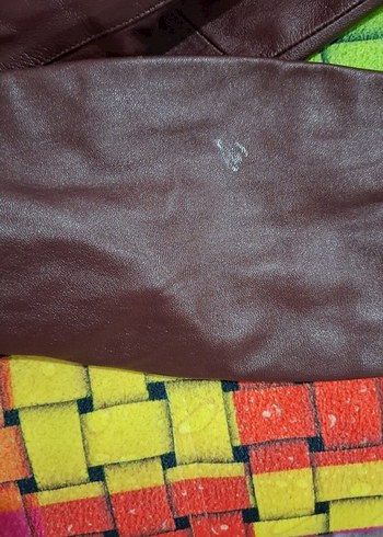 Bordo Deri Kadın Ceket, Düğmeli, Günlük - Görsel 10