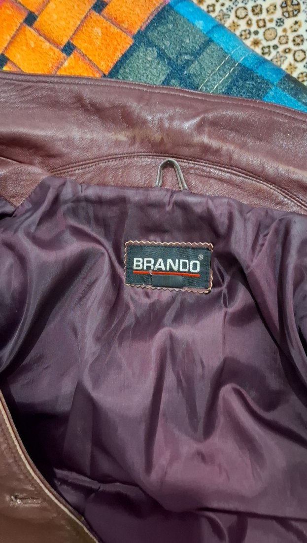 Bordo Deri Kadın Ceket, Düğmeli, Günlük - Görsel 5