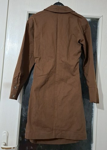 Düğmeli Kahverengi Hamile Midi Tunik - Görsel 5