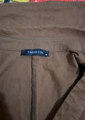 Düğmeli Kahverengi Hamile Midi Tunik - Görsel 6