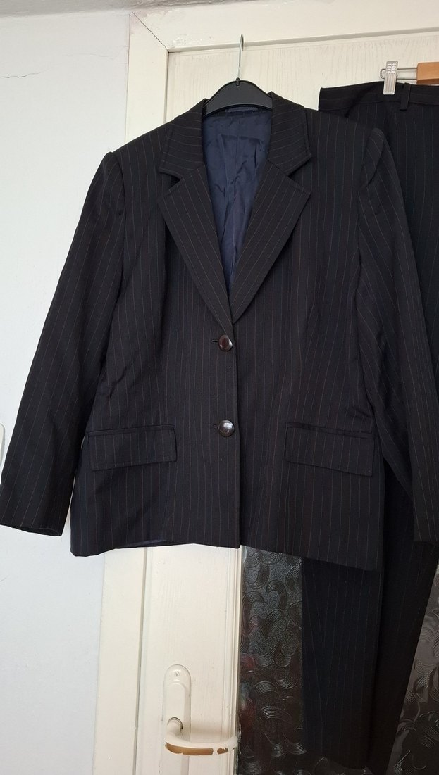 Siyah Kadın Ofis Takımı, Regular Fit, Düğmeli - Görsel 2