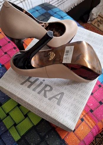 Leopar Desenli Bej Platform Topuklu Stiletto - Görsel 4