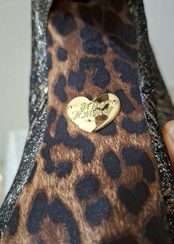 Dantel leopar desenli topuklu abiye bayan ayakkabı. - Görsel 4