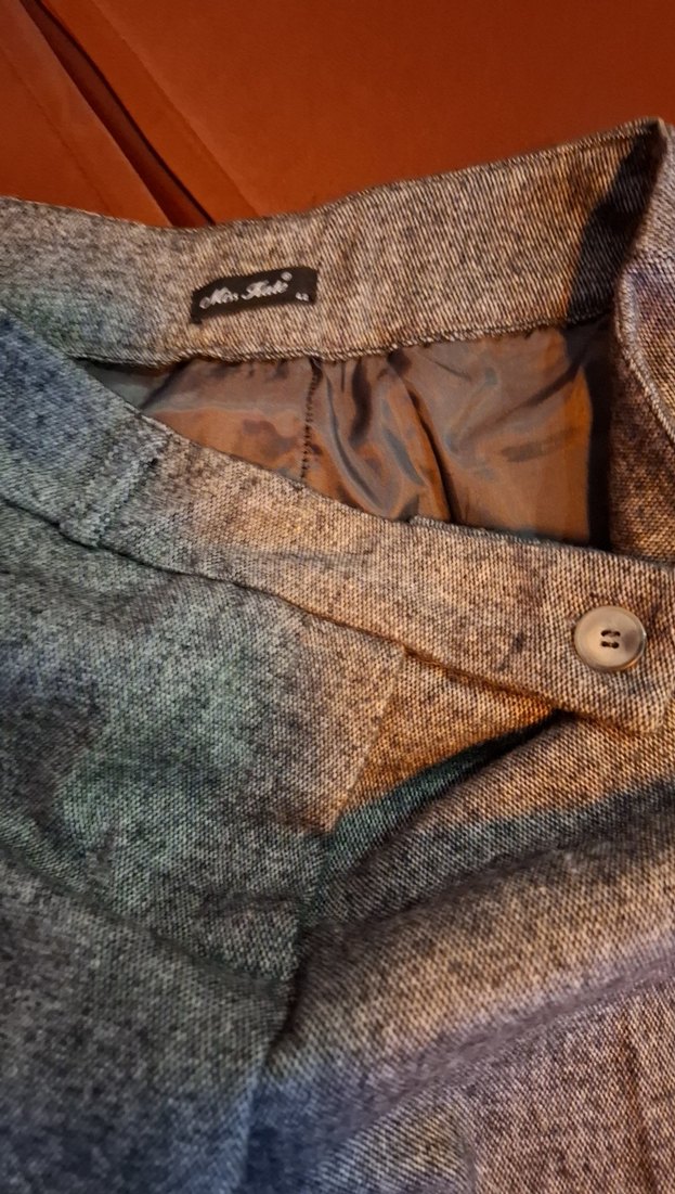 Kadın Gri Yün Kumaş Kemerli Pantolon - Görsel 5