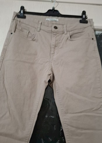 Bej Regular Fit Kemerli Erkek Pantolon - Görsel 2