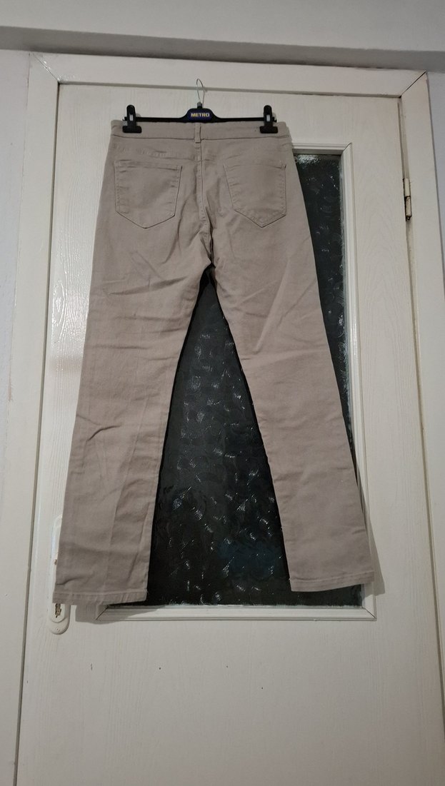 Bej Regular Fit Kemerli Erkek Pantolon - Görsel 3