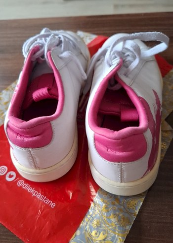 Pembe Baskılı Bağcıklı Kız çocuk spor ayakkabı - Görsel 3
