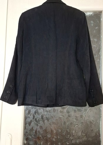 Siyah Süet Düğmeli Kadın Blazer Ceket - Görsel 3