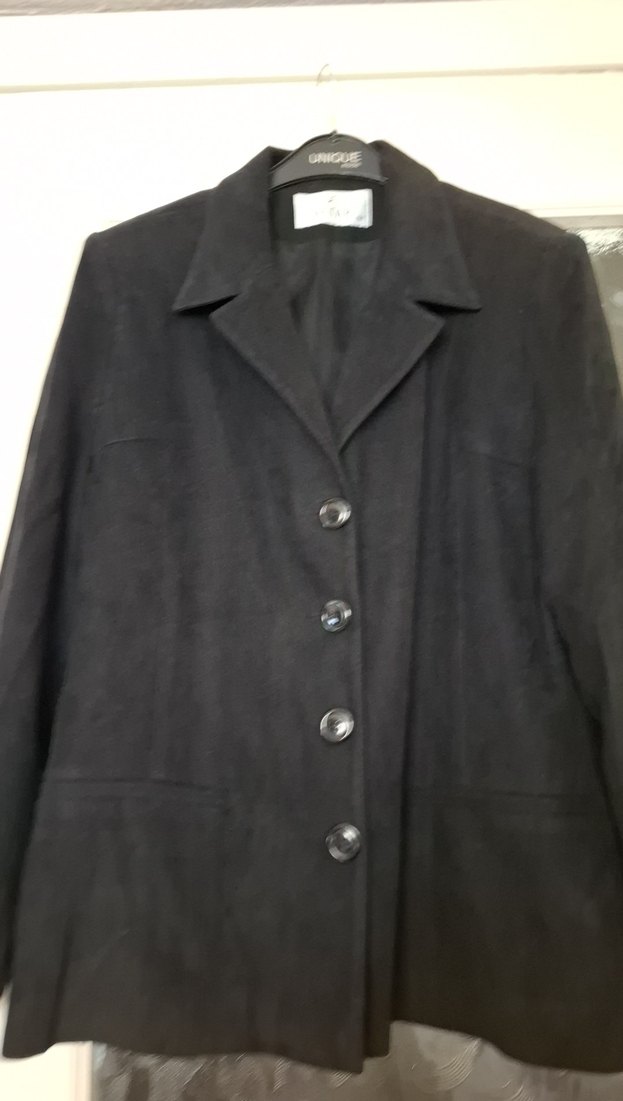 Siyah Süet Düğmeli Kadın Blazer Ceket - Görsel 2