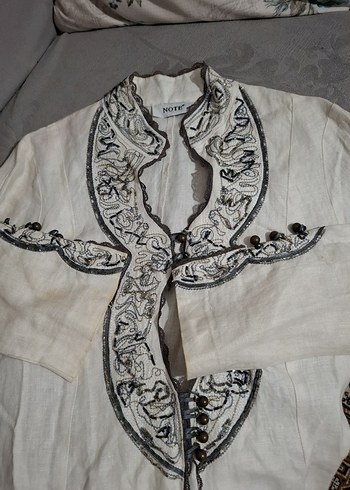 Uzun Kollu Nakışlı Bohem Kadın Tunik - Görsel 4