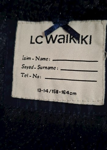 Uzun Lacivert Kız çocuk Kış Montu Fermuarlı. - Görsel 5