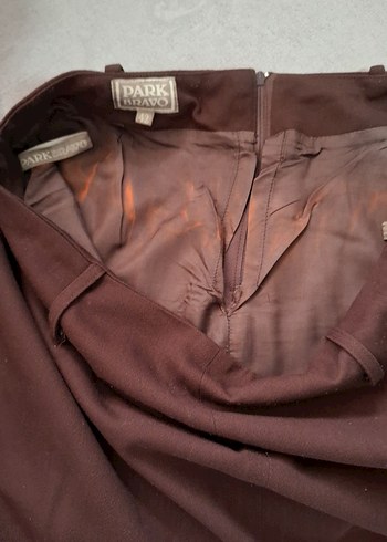 Kahverengi Midi Kadın Etek - Görsel 4