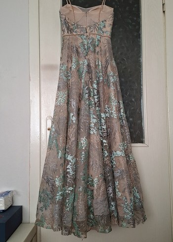 Nakışlı Bohem Uzun Abiye Elbise - Görsel 3