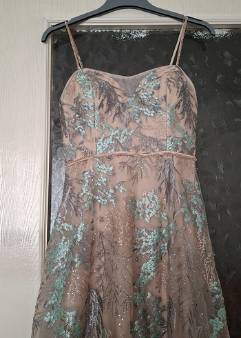 Nakışlı Bohem Uzun Abiye Elbise - Görsel 2