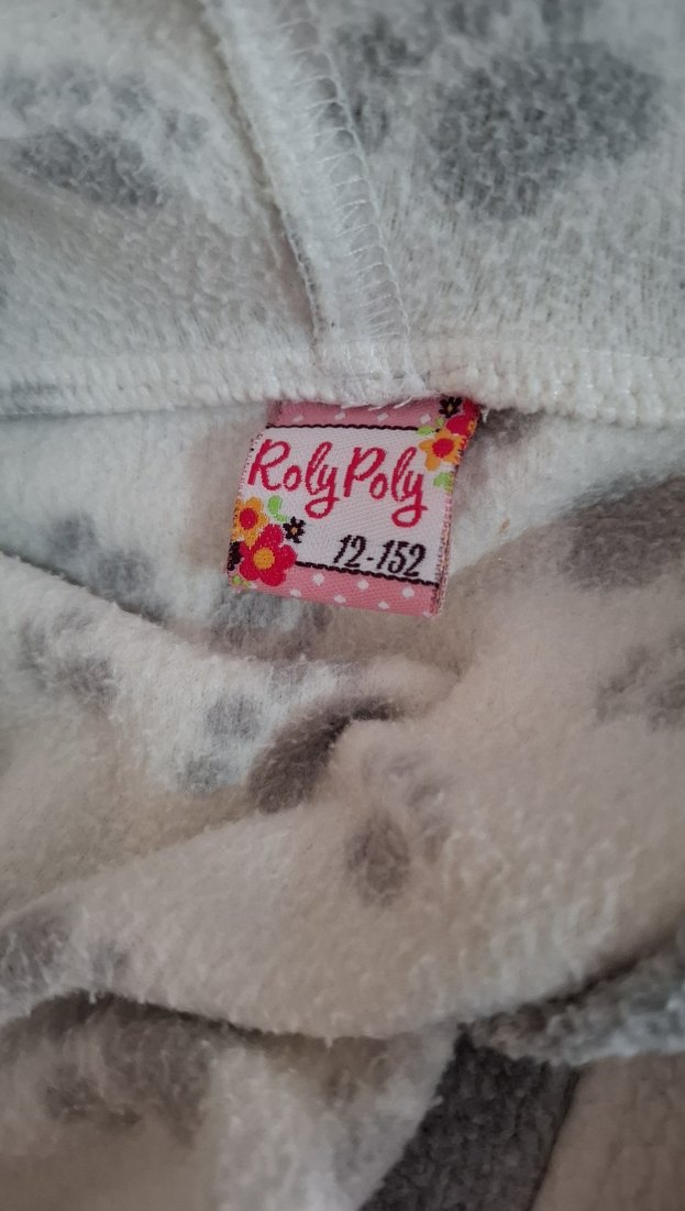 Kız Çocuk Gri Desenli Bornoz - Görsel 5