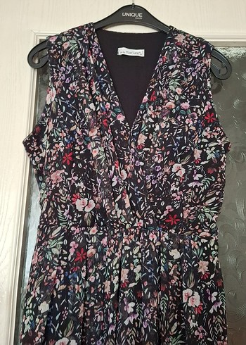 Bohem Çok Renkli Uzun V Yaka Elbise - Görsel 2