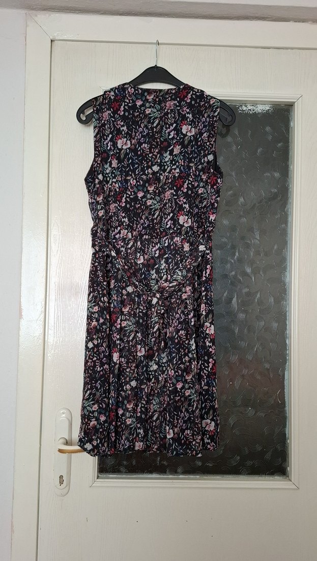 Bohem Çok Renkli Uzun V Yaka Elbise - Görsel 3