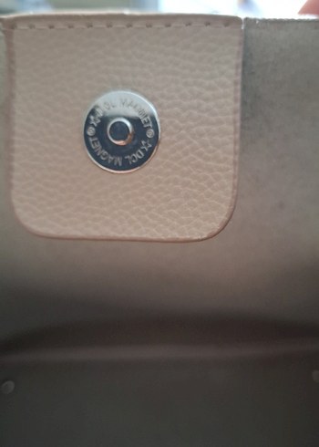 Bej Deri Kadın Omuz Çantası Tokalı - Görsel 5