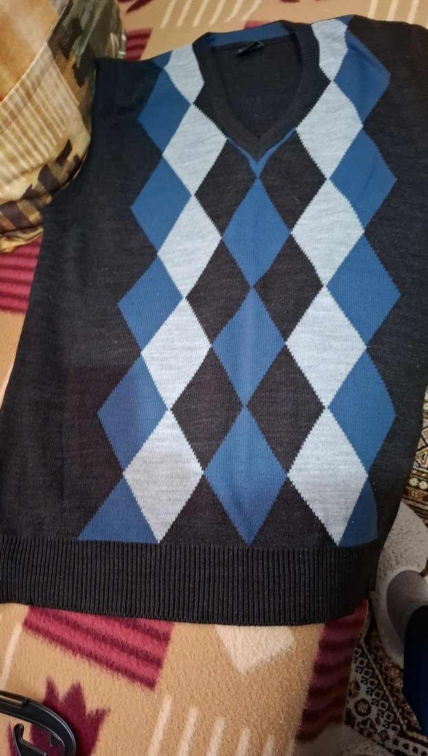 Baklava desenli erkek süveter - Görsel 4