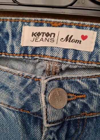 Nakışlı ve Payetli Mavi Bol Kesim Kot Pantolon - Görsel 4